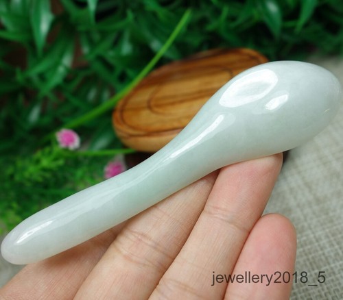 Certified Light Green Burma 100% Natural A Jadeite jade Spoon 玉匙 - Picture 7 of 12