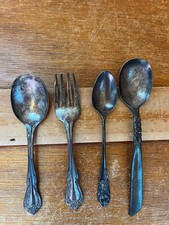 Mixed Lot of Vintage Silverplate Not Children s Kids Teaspoons Fork - includes