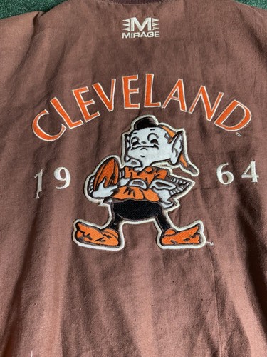 Vintage 90's Mirage Cleveland Browns 1964 Throwback NFL Varsity Jacket XL Rare - Picture 13 of 16