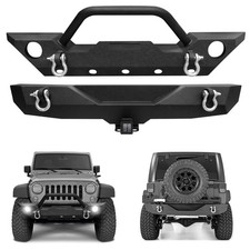For 2007-2018 Jeep Wrangler Jk Steel Frontrear Bumper Wwinch Plate D-rings