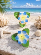 Pretty Bright Tropical Vibes Handmade Flower Hair Clip Set Girls Women
