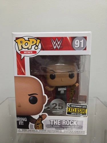 Funko Pop WWF  WWE - The Rock #91 25th Anniversary Entertainment Earth Exclusive