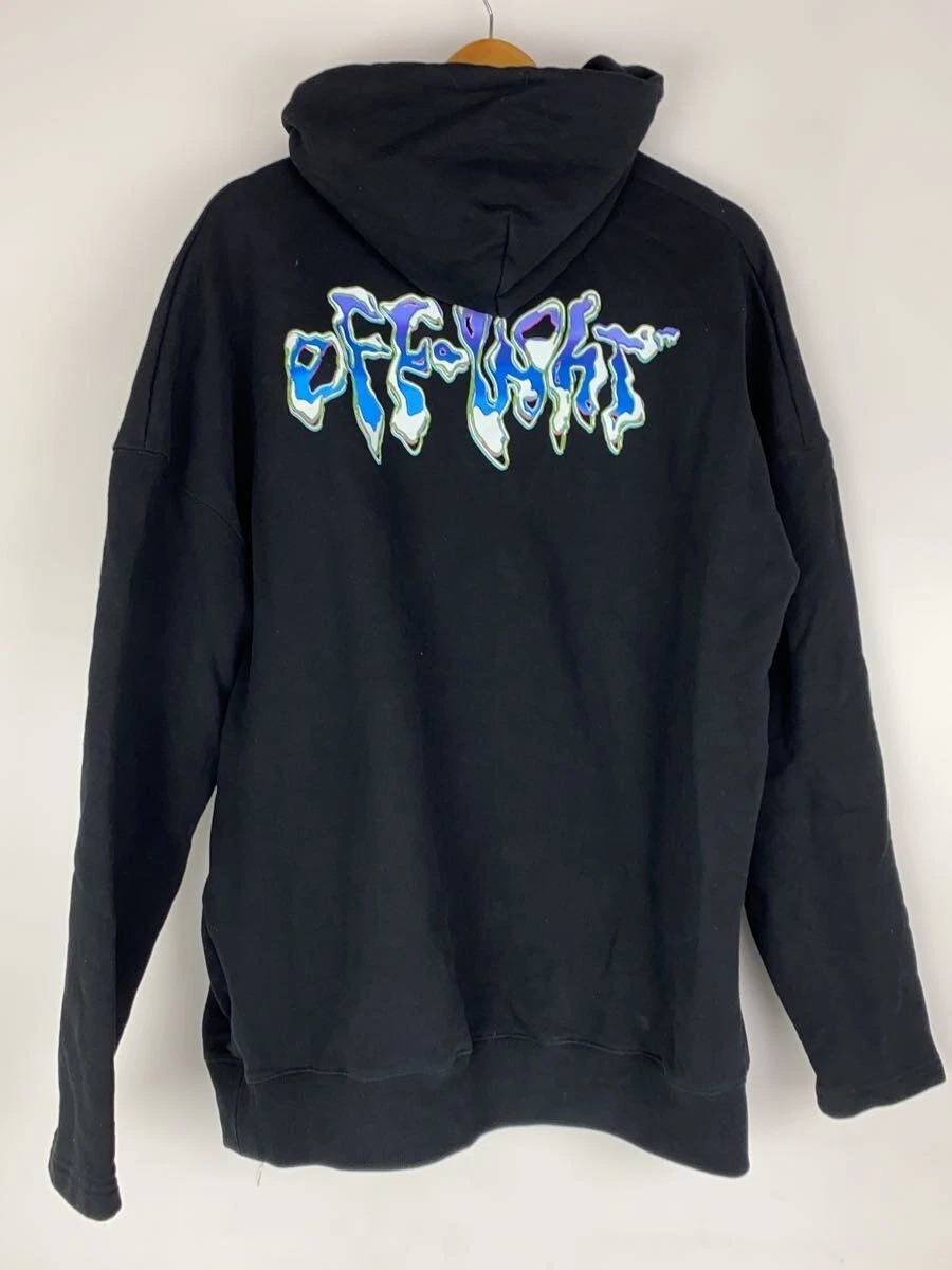 Felpa con cappuccio OFF WHITE L cotone nero OMBB091S22FLE005 usata