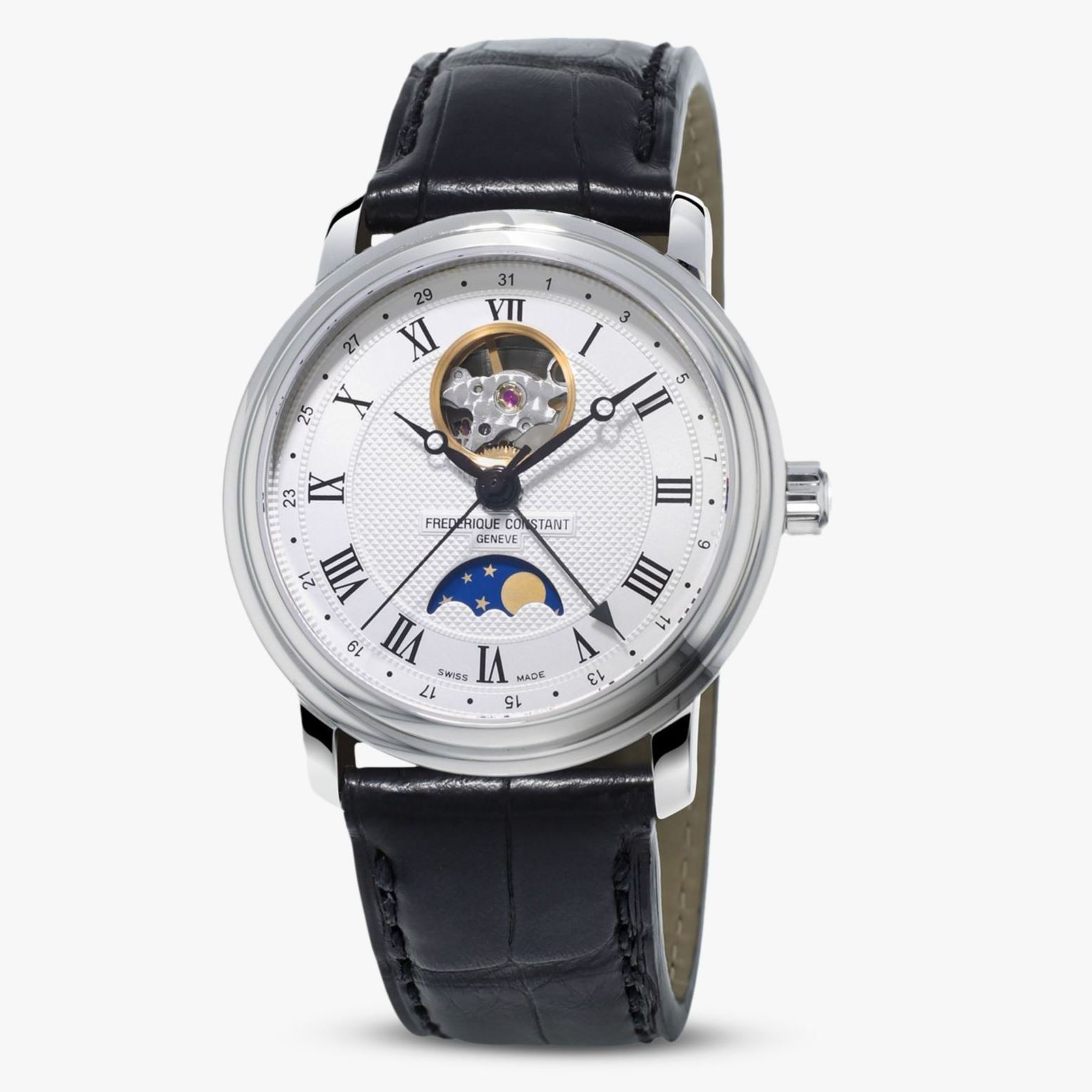 Frederique Constant Moonphase Date Open Heart FC-335MC4P6 Swiss Automatic Watch