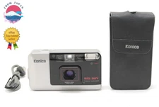 [Near MINT w/Case] Konica Big Mini A4 35mm Compact Film Camera Silver From JAPAN
