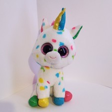TY Original Beanie Baby Harmonie The Unicorn Glitter Eyes 6” Velvety No Tag 