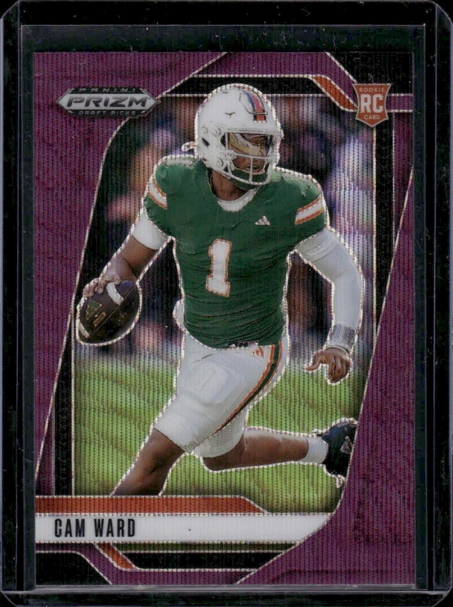 2025 Panini Prizm Draft Picks #57 Cam Ward Rookie Purple Wave Miami