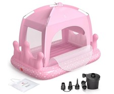 Princess Inflatable Toddler Bed with Tent, Blow Up Toddler Travel Bed with Sides