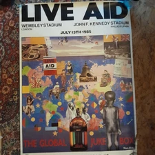 Original Live Aid poster July 13th 1985