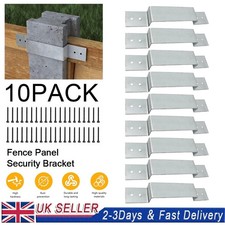 10X Fence Panel Security Bracket Post Anti Rattle Theft Galvanised suit 5x5"
