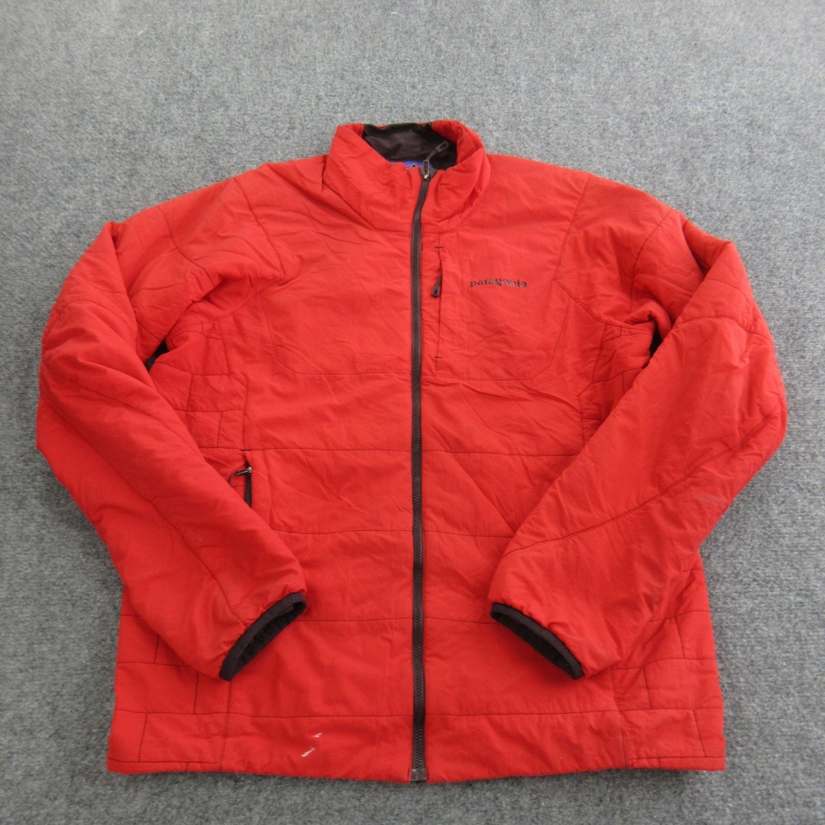 Patagonia Jacket Mens Medium Red Full Zip Insulated Nylon Hiking