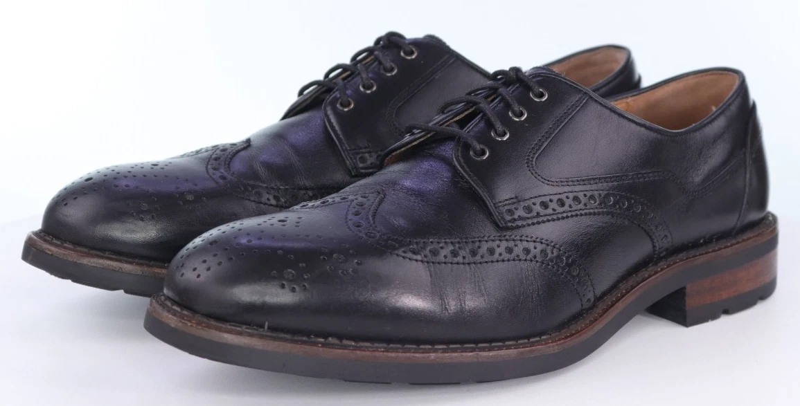 Johnston & Murphy Black Fullerton Wingtip Calfskin Leather Men\'s Dress Shoes 10M Johnston & Murphy Fullerton Wingtip Calfskin Mens Dress  main image 2