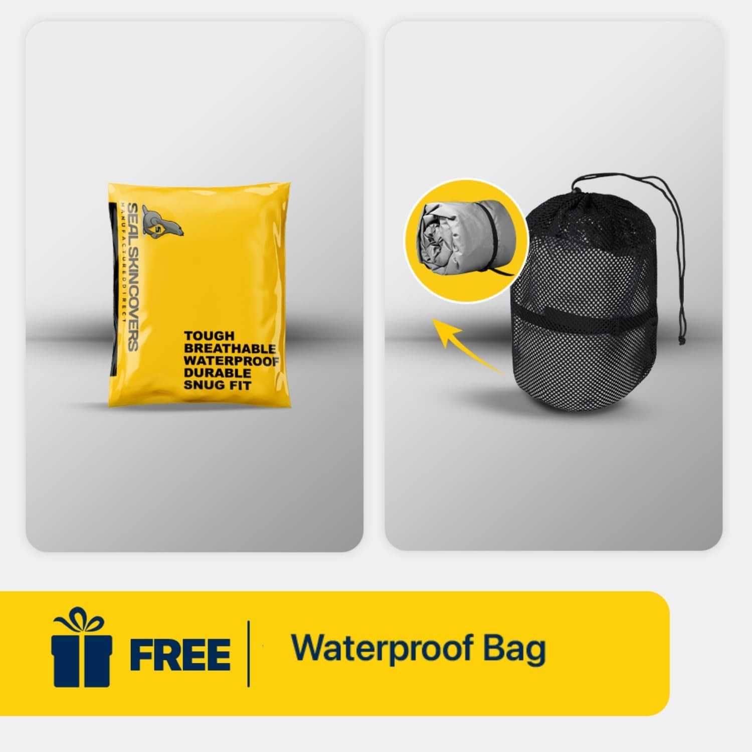 Seal Skin Heavy-Duty Inflatable Boat Cover, Waterproof, UV-Protected