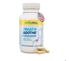LivingWell Nutraceuticals Heal-n-Soothe Systemic Enzyme Formula 90 Caps EXP10/27