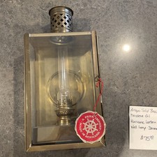 Antique Solid Brass Kerosene Oil Hurricane Lantern Wall Lamp Light Denmark 12”