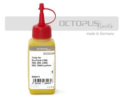 100ml Druckertinte für Epson EcoTank L300, L355, L555, T6643 gelb, kein OEM