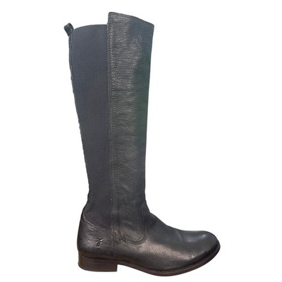 Frye Women s Molly Gore Black Leather Riding Boopt Size US 10 B