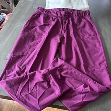 Scrubstar Pants Womens XL Wine Jogger Drawstring Scrub Cargo Pockets Stretch EUC