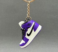 Mini 3D Fashion Sneaker Hand Painted Keychain Gift AJ Court Purple
