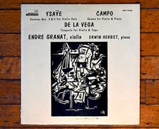 ENDRE GRANAT Ysaye Violin Sonatas 3 & 5  ORION 1973 EXPERIMENTAL LP  RARE