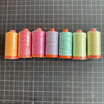 7 Large Spools of Tula Pink Aurifil Thread   variegated colors NEW
