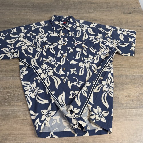 VTG Tommy Hilfiger Mens Floral Hawaiian Shirt (L/XL) Blue Cotton Excellent F1 - Picture 4 of 17