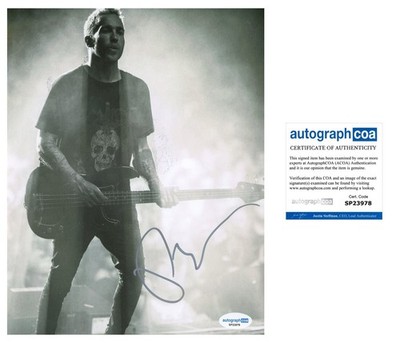 PETE WENTZ SIGNED FALL OUT BOY GUITARIST 8X10 PHOTO - ACOA COA