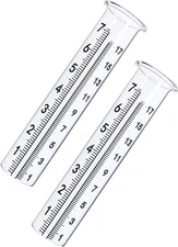 7" Capacity Rain Gauge Glass Replacement Tube with Lid Design for Yard Garden Ou