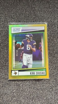 2022 Panini Score NFL Football Kirk Cousins #106 Gold Zone /50 Minnesota Vikings