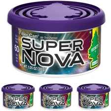 Little Trees Fiber Can Car Air Freshener Supernova Scent, 4 Packs