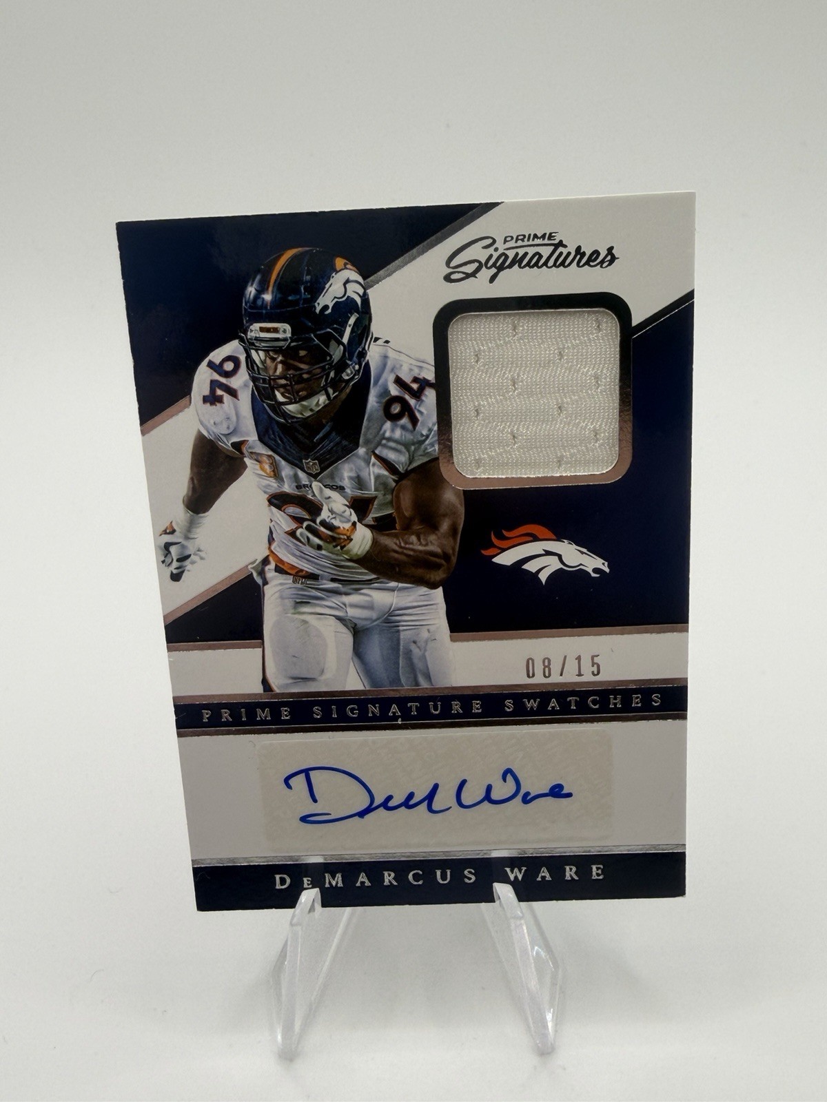 DeMarcus Ware 2016 Panini Prime Signatures #PSS-DW Game Worn Relic Auto #/15