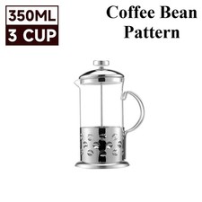 3 Sizes Stainless Steel Glass Cafetiere French Press Coffee Maker with Plunger