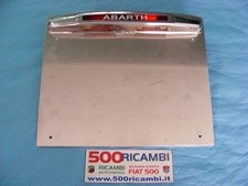 FIAT 500 EPOCA PORTA TARGA SPORTIVO ABARTH IN METALLO CROMATO CON FANALE LUCE
