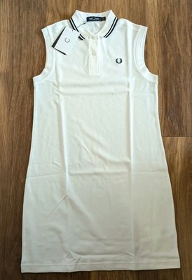 Womens Fred Perry Twin Tipped Sleeveless Polo Dress Size UK 10