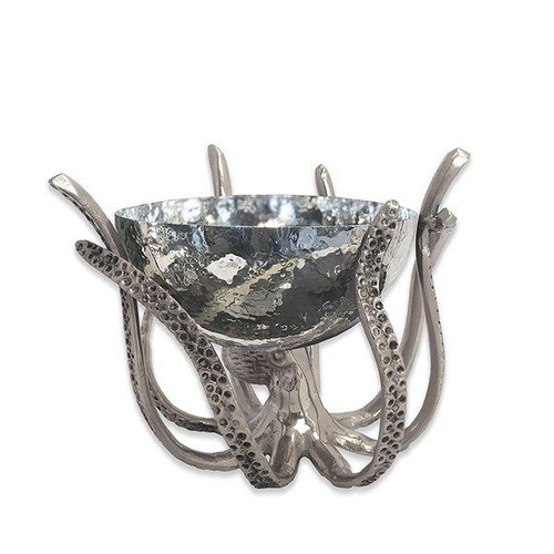 Mini soporte para pulpo y cuenco de acero inoxidable martillado - Imagen 2 de 4