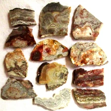 Crazy Lace Agate Slab - 612 Grams  - 1.25+ lbs -  Mexico - Lot of 12