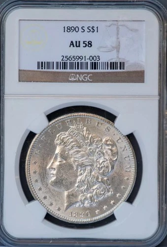 1890-S Morgan Dollar NGC AU-58