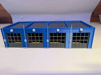 H0 HO 1:87 Gebäude LKW Garage 1f  V4 blau (BS2)