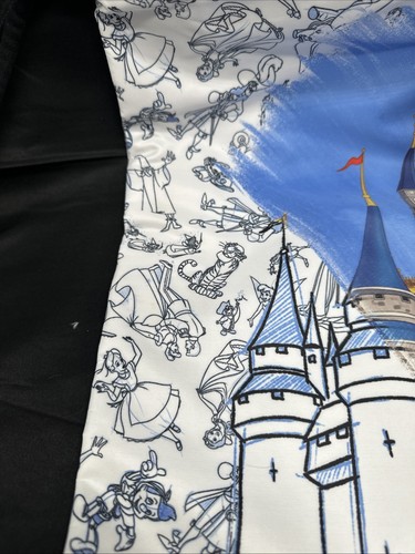 Zaino Disney Parks inchiostro e vernice castello di Cenerentola con coulisse borsa cinch nuovo con etichette - Foto 3 di 7