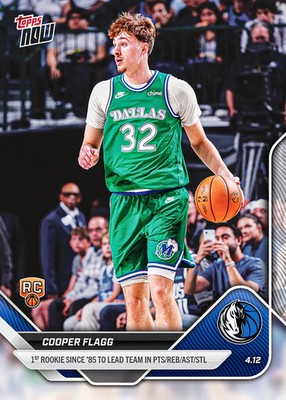 COOPER FLAGG クーパーフラッグ 01 Topps Now NBA Cooper Flagg RC 1st Rookie to lead Pts/R/A/S 2026 NBA Topps NOW
