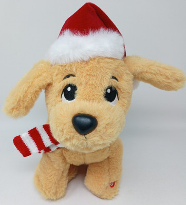 Gemmy Dog Animated Plush Christmas Sings Moves Jingle Bells Works