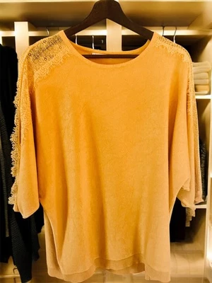 Pull chauve souris fin / léger jaune moutarde - gémo t. M - Photo 1/4