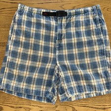 Gramicci 90s Blue Plaid USA Made Shorts Sz S Vintage Outdoor Retro RARE Japan