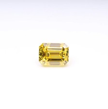 6 CT Emerald Cut Natural Yellow Color Lab Grown Loose CVD Diamond VVS1 Certified