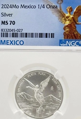 2024Mo Mexico 1/4 Onza Silver NGC MS 70 ~8332045-027~ #14228
