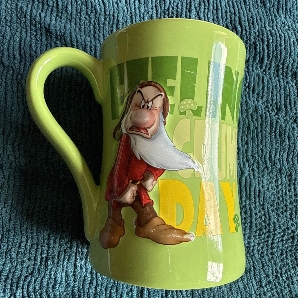Disney Store Grumpy 3D Mug Snow White Seven Dwarfs Green Ceramic Retired Design - Image 2 of 4