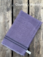 Charvet Editions "Country Washed & Dyed" (Aubergine), Linen tea towel. France