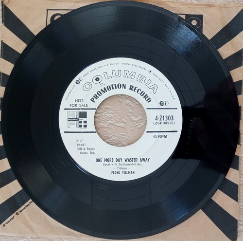 M- 1954 RARE PROMO-ONLY 45 Floyd Tillman "One More Day Wasted Away" OKLAHOMA OK - Bild 3 von 4