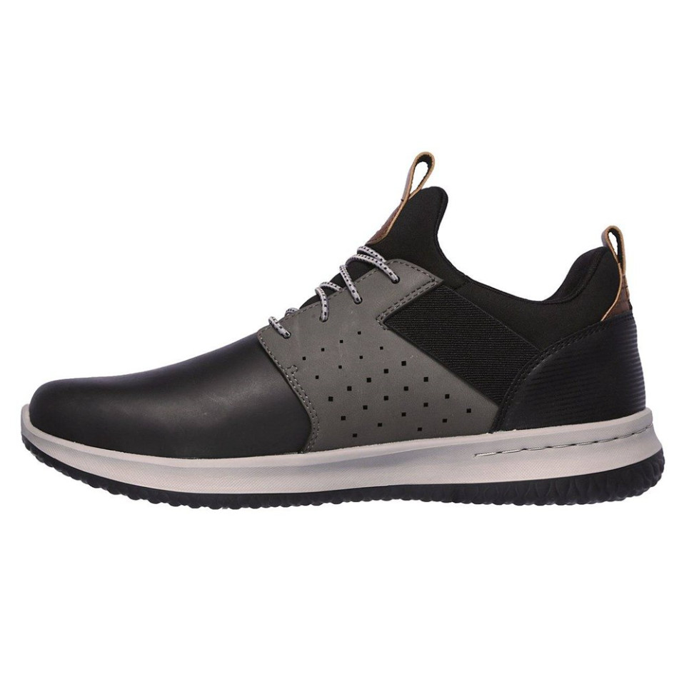 SKECHERS Mens Delson Axton Shoes in Black/Grey colours image 2