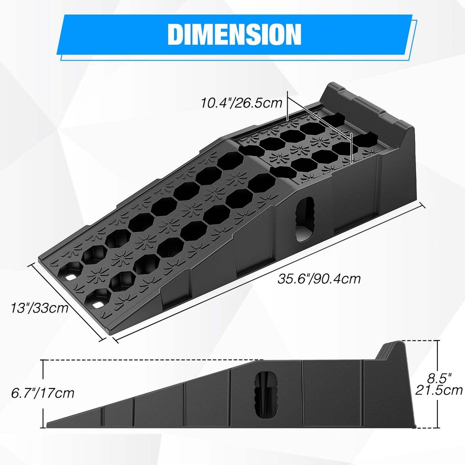 Nilight 6.7Inch Lift Heavy Duty Truck Ramps 16000lb Capacity Portable ...